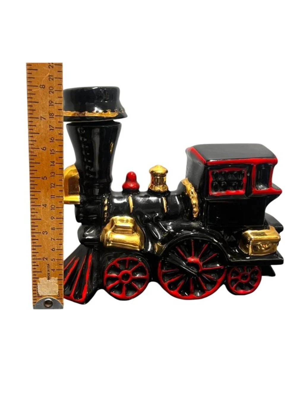 Vintage Ezra Brooks whiskey decanter, EMPTY, black train locomotive